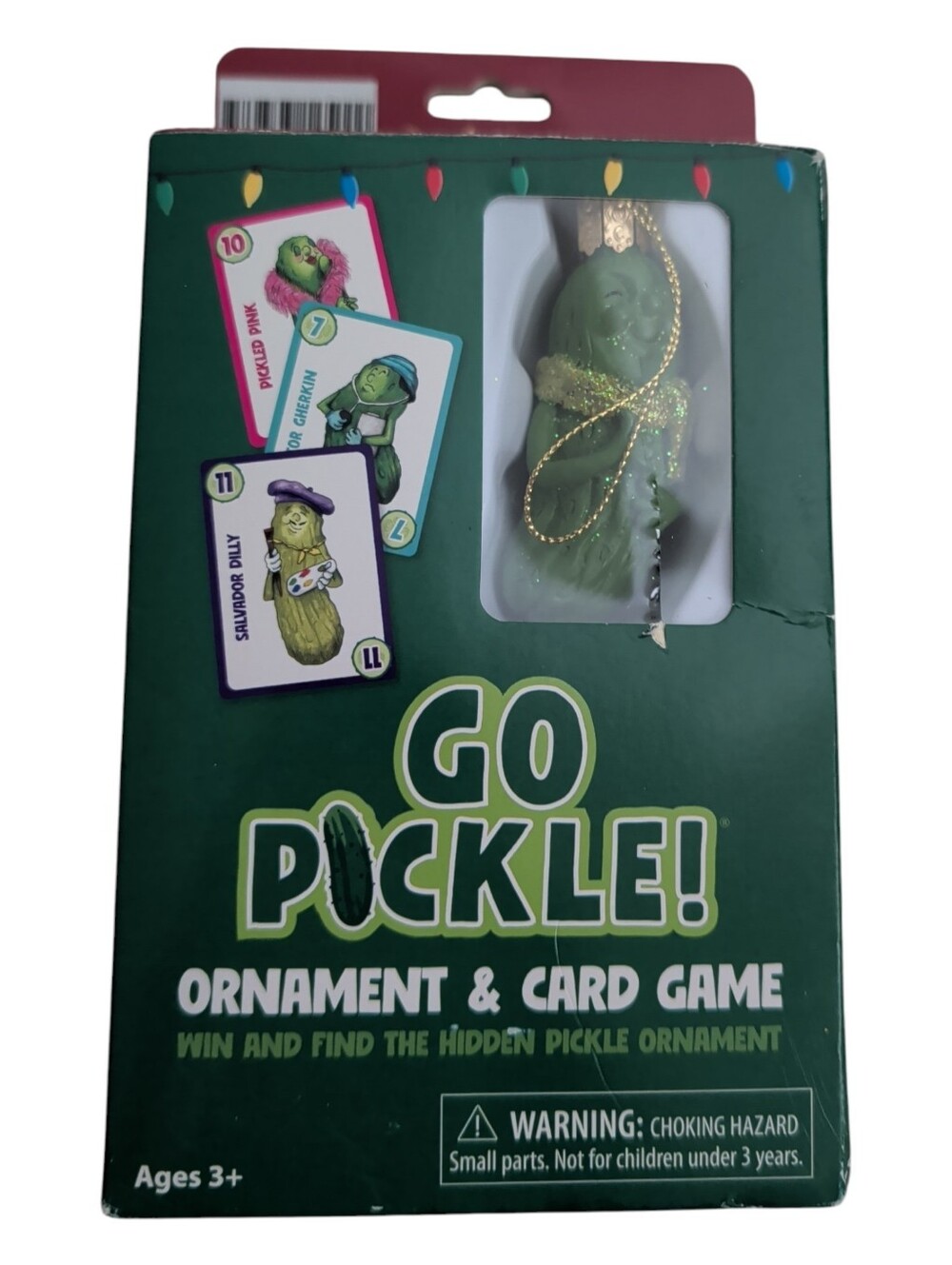 Old World Christmas Go Pickle! Ornament & Card Game NWOT - Green